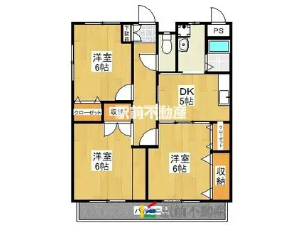 ライムヒルズ(3DK/2階)の間取り写真