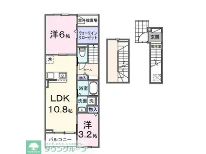 ＪＲ高崎線 北本駅 バス乗車時間：5分 最寄りバス停で下車 徒歩3分 3階建 築1年(2LDK/3階)の間取り写真