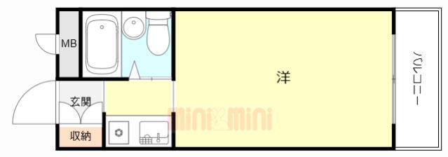 アネックス戸崎(ワンルーム/3階)の間取り写真