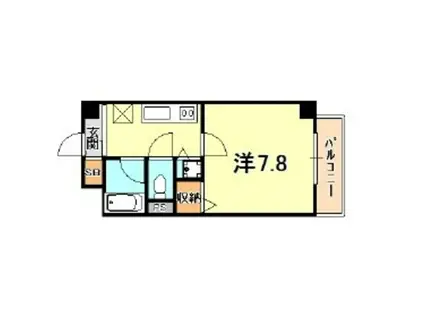 C.Lプレース(1K/2階)の間取り写真