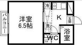レスポワール幸町(1K/2階)の間取り写真