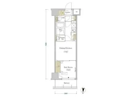 アーバネックス森下IV(1DK/2階)の間取り写真