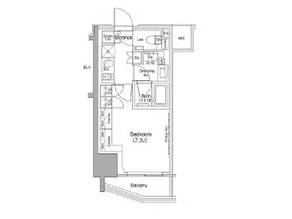 N ザ・パークハビオ荏原中延駅前(1K/6階)の間取り写真