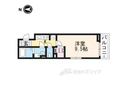 プチフラン(1K/2階)の間取り写真