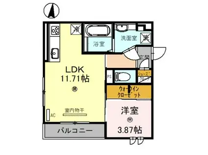 D-ROOM東公園(1LDK/3階)の間取り写真