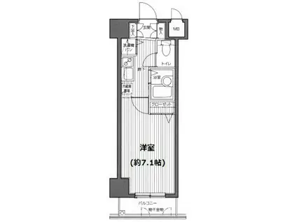 ガラステージ麻布十番(1K/11階)の間取り写真