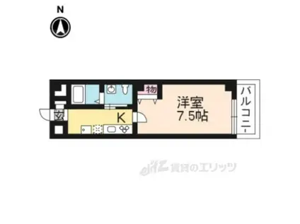 フラッティ今出川天神(1K/2階)の間取り写真