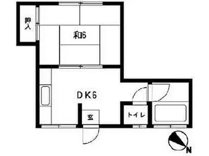 コーポつつみ(1DK/1階)の間取り写真