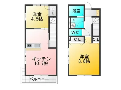 IHANA GARDEN A・B・C・D・E(2LDK/1階)の間取り写真