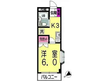 プラザ新保(1K/3階)の間取り写真