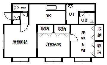 エターナル(2LDK/2階)の間取り写真