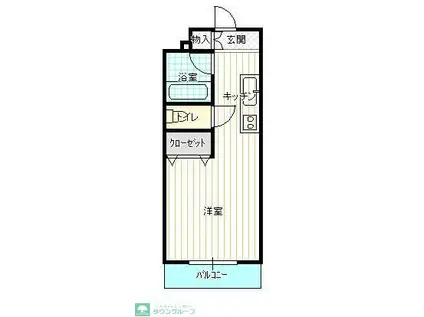 メゾンブルーサルビア11(1K/3階)の間取り写真