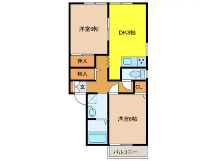 セジュールマツミ(2DK/2階)の間取り写真