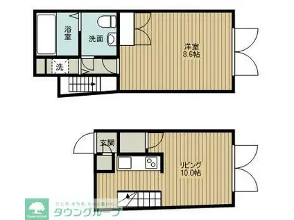 RESIDENCE東中野(1LDK/4階)の間取り写真
