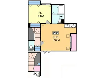 CIEL 大岡山(1LDK/2階)の間取り写真