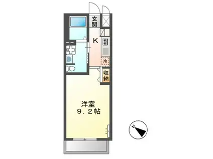 リヴェール(1K/2階)の間取り写真