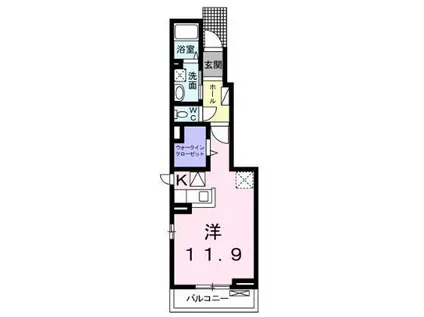 エトワール・フィランテ(ワンルーム/1階)の間取り写真