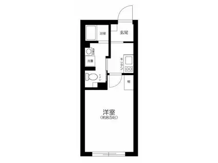 LIVE FLAT蔵前(1K/4階)の間取り写真