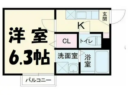 ヴィラートSENGEN(1K/2階)の間取り写真