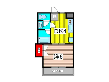 平松ハイツ(1DK/3階)の間取り写真
