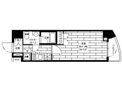 グランドコンシェルジュ広尾(1K/7階)の間取り写真