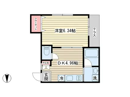 BELLE EQUIPE(1DK/1階)の間取り写真