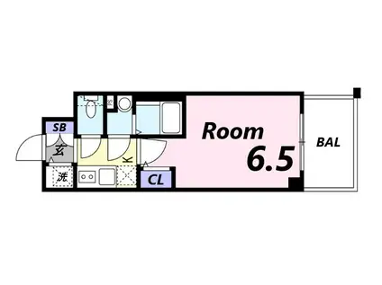 エスリード神戸兵庫駅ミッドポート(1K/2階)の間取り写真
