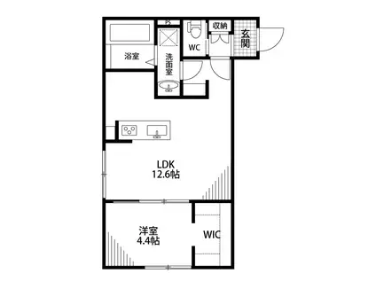 モナベルII(1LDK/1階)の間取り写真