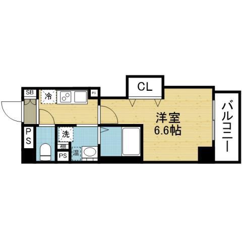みおつくし大池橋(1K/8階)の間取り写真