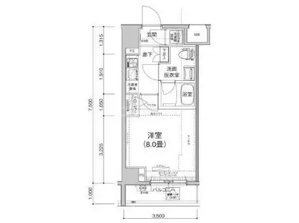 ルフレ向島(1K/5階)の間取り写真