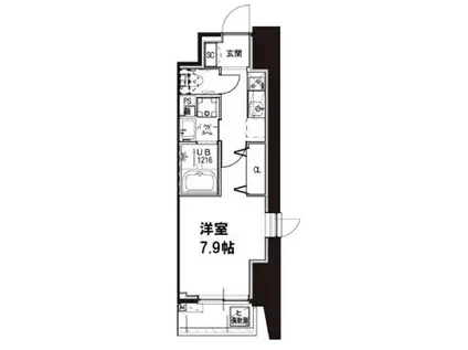 メゾンドアーク南大井(1K/3階)の間取り写真