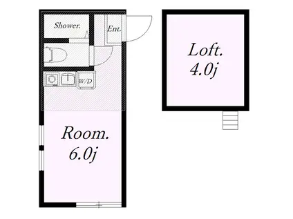 ユナイト東門前モンターナの杜(ワンルーム/2階)の間取り写真