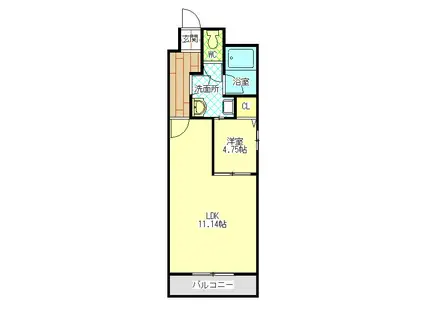 サウスコート(1LDK/6階)の間取り写真