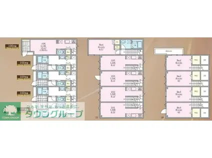 MOK-TERRACE 358(1LDK/1階)の間取り写真