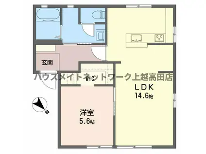 ファミール(1LDK/2階)の間取り写真