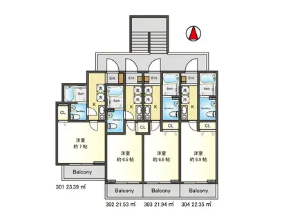 CASA MOMA(1K/3階)の間取り写真
