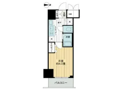 プレサンス心斎橋ラヴィ(1K/2階)の間取り写真