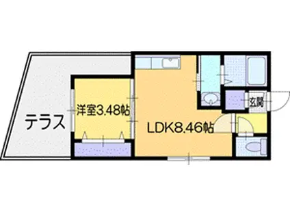 パレス柊(1LDK/1階)の間取り写真