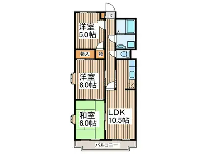 エクセルつきみ野(3LDK/3階)の間取り写真