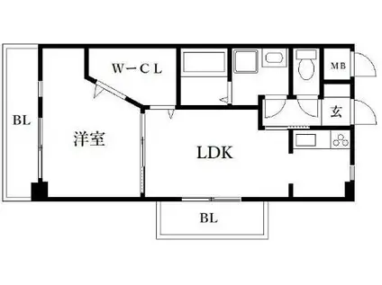 アミティエ博多駅南(1LDK/13階)の間取り写真