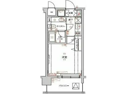 アクロス新宿(1K/5階)の間取り写真