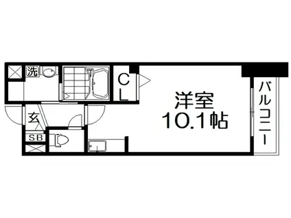 プログレNR(ワンルーム/1階)の間取り写真