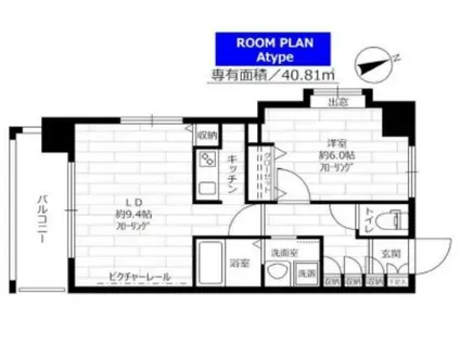 ステージファースト中野駅前(1LDK/6階)の間取り写真