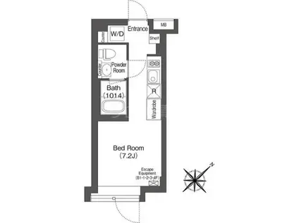 エスタート大井町フォレスト(ワンルーム/4階)の間取り写真