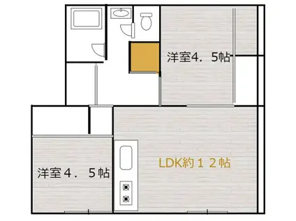 小金原団地 6-9-2号棟(2LDK/4階)の間取り写真