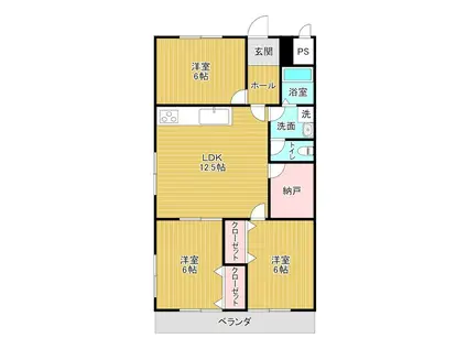 トミケンビル(3LDK/3階)の間取り写真
