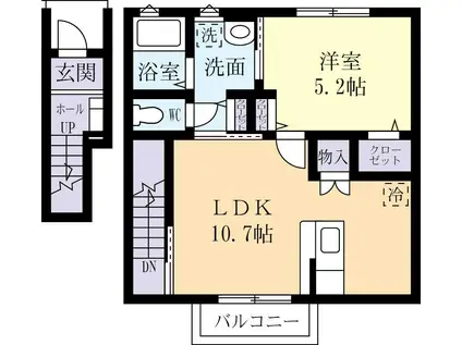 CASA LIGIER(1LDK/2階)の間取り写真