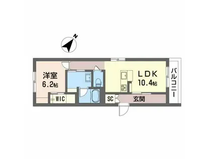 べレオ黄金町(1LDK/2階)の間取り写真