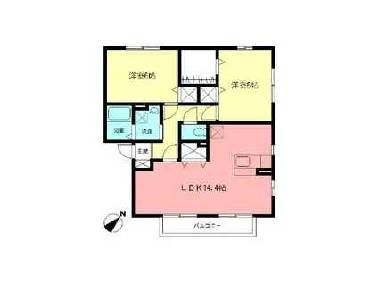 キャピタルコート(2LDK/2階)の間取り写真