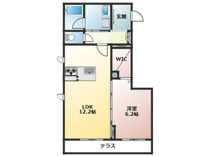 カーサ タイジュ(1LDK/1階)の間取り写真